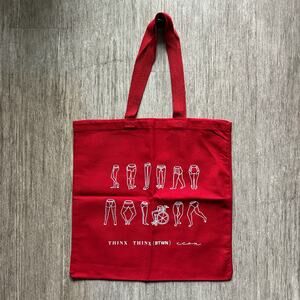 THINX Red/White Underwear Legs Body Positive Graphic Cotton Canvas Tote Bag